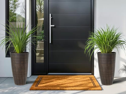 2-Pack 23.5" Bronze Plastic Tapered Planters with Vertical Stripes - color: 23.5" Pp-brushed Bronze