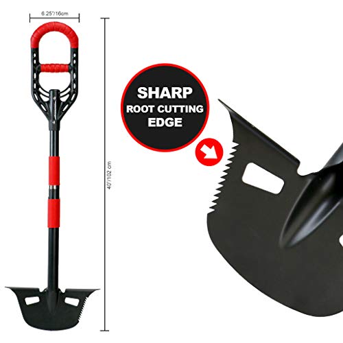 Roamwild Multi-Digger Garden Edger – Reinforced Fibreglass Light Weight Gardening Edging Tool with Edge Clearing Extra Wide Footplates & Unique Dual AIR Light Grip Technology & Root Saw Stump Cutter. - color: Edger