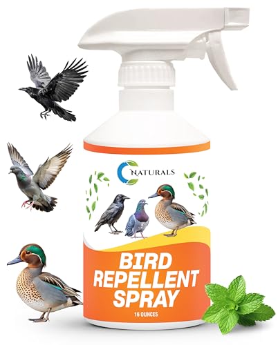 Bird Repellent Spray – Helps Deter Birds from Outdoor Surfaces & Garden Areas, 16 oz, Woodpecker, Sparrow, Duck & Goose Deterrent, Pigeon – for Balconies, Roofs, Yards, Patios, Homes Bird Spray