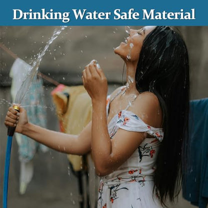 Garden Hose 75 ft, Made of TPE (BetterThan PVC/Hybrid Polymer), Lightweight yet Durable Water Hose with Ergonomic Grip, Drinking Water Safe Material, All-Weather, 3/4" GHT Fittings - size: 75ft + Hose Nozzle