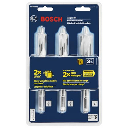 Bosch HSAS5003 3 pc. 6-1/2 in. High-Speed Auger Bit Set