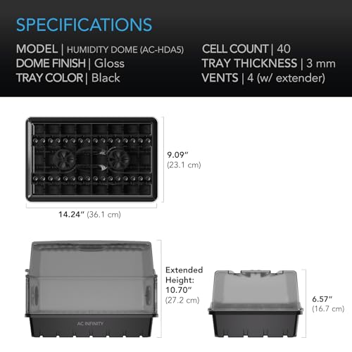 AC Infinity Humidity Dome, Heavy-Duty Germination Kit - size: Dome Kit