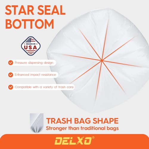Delxo 30-33 Gallon Trash Bags, 250 Count Bulk Value Clear Large Garbage Bag - color: 33Gal-Clear