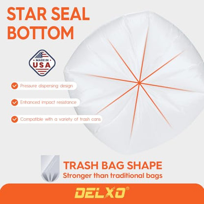 Delxo 30-33 Gallon Trash Bags, 250 Count Bulk Value Clear Large Garbage Bag - color: 33Gal-Clear
