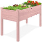 Best Choice Products 48x24x30in Raised Garden Bed, Elevated Wood Planter Box Stand for Backyard, Patio, Balcony w/Bed Liner, 200lb Capacity - Pink - color: Pink, size: 48x24x30in