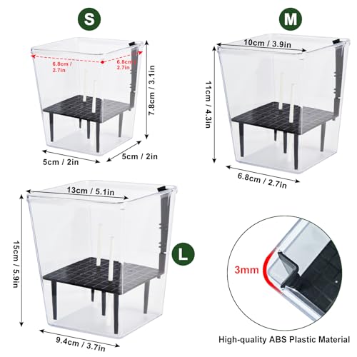 Self Watering Pots Set, Clear Self Planter Pot for Indoor Plants - size: 3Pcs Small