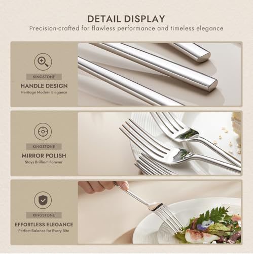 KINGSTONE 8 Piece Dinner Forks Set, Stainless Steel Forks - size: 8-Piece, style: Dinner Forks