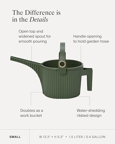 Martha by Martha Stewart Hachiman Small Watering Can with Widened Spout - color: Sage, size: Small (Single)