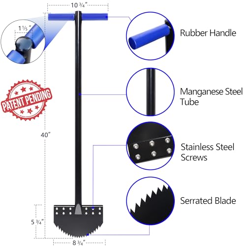 One-Piece 40in Manual Edger Lawn Tool with Spring Steel Blade - size: 40" One-piece