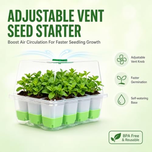 5 Pack 60-Cell Silicone Seed Starter Trays with Humidity Dome - size: 5-Pack,with Humidity Dome