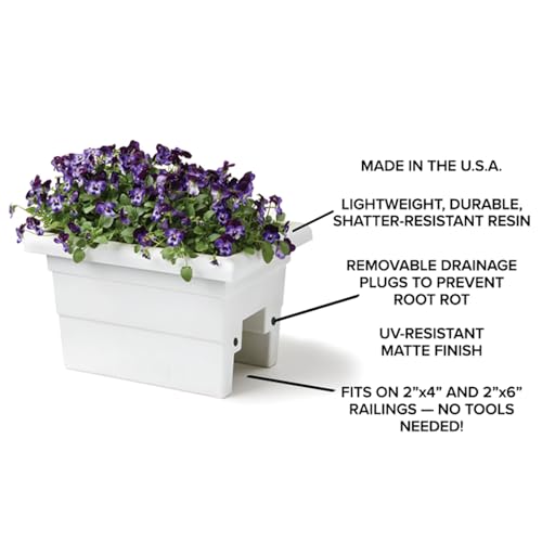 Root & Vessel Countryside Railing Planter Box, 24 Inch, Terra - color: Terra, size: 24 Inch
