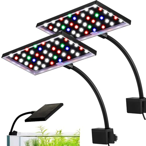 Rossesay 2 Pack Clip-on LED Aquarium Light for Plants, Full Spectrum