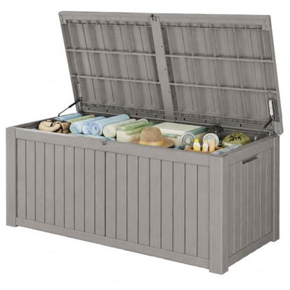 Outdoor Deck Storage Box,Waterproof,Grey,220 Gallon - color: Striped Gray, style: 220 Gallon