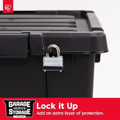 IRIS USA 6-Pack 20 Gal Heavy Duty Lockable Storage Totes with Lids, Black - color: Black, size: 20 Gal - 4 Pack