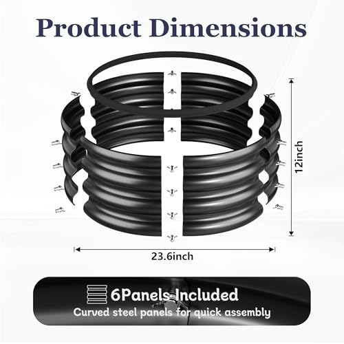 Round Raised Garden Bed, 3 Pack, 2 x 2 x 1 Ft, Black - color: Jett Black