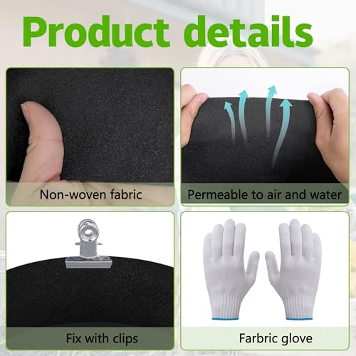 2 Sets 2x2x 1 ft Raised Garden Bed Liner Bag,Plants Grow Bed Fabric Liners - color: Circular