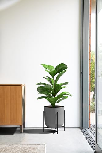 Veradek Mason Series Raised Lima Planter - Round Planter with Stand - color: Gray, size: 15 inch - 2 Pack