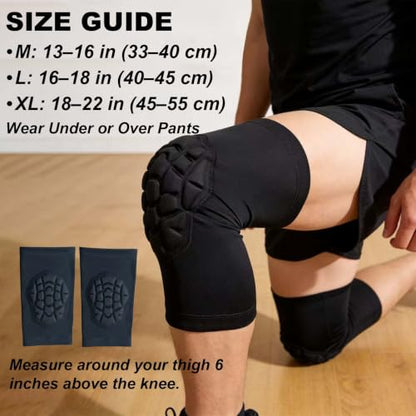 Knee Pads for Volleyball Wrestling Men Women, Breathable Flexible, Black M - size: Medium