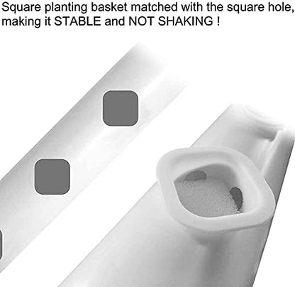 100 Pack 1.77" Garden Net Pots Cups, Slotted Mesh Pot Baskets, White - size: 1 inch（Square style）-100 Pack