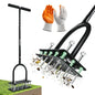 Saker Manual Lawn Aerator Tool with 15 Iron Spikes Black - color: Black