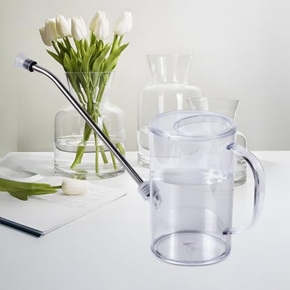 Plastic Watering Can - Small with Long Spout - 1/4 Gallon - 32 Oz - White - color: White