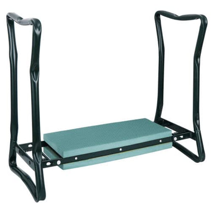 Garden Bench Foldable Stool Padded seat Cushion and Tool Bag