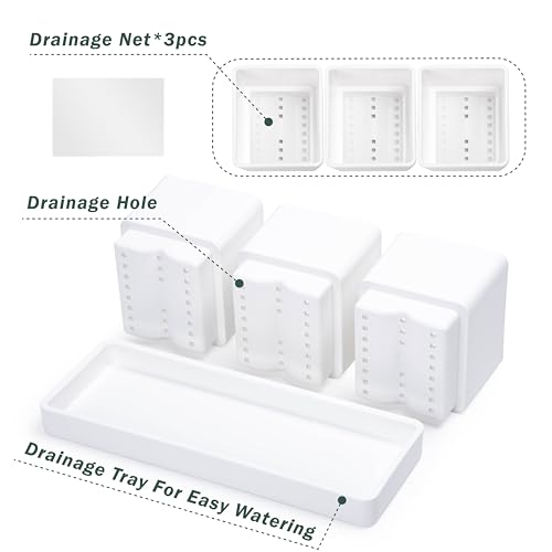 D'vine Dev 2-Pack Plastic Herb Garden Planter Set, White, 76-V-A-2 - color: White, size: 24"