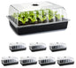 8-Pack Seed Starting Trays with 4" Humidity Dome, Water-Return Design - size: 8p Trays+Domes