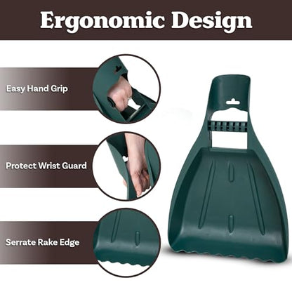 Pure Garden Leaf Scoops Hand Rakes, Green