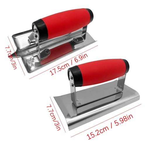 2 Pack Concrete Tools, 6" x 3" Stainless Steel Concrete Edger and Groover - size: 6", Groover+Edger