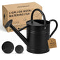 1 Gallon Metal Watering Can for Indoor Outdoor Plants, Classic Black