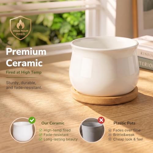 ZOUTOG 12 Pack 2.6" Mini Ceramic Succulent Pots with Drainage Hole - size: 2.6inch