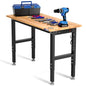 WORKPRO 48" Adjustable Garage Workbench, Rubber Wood Top, 1500 LBS