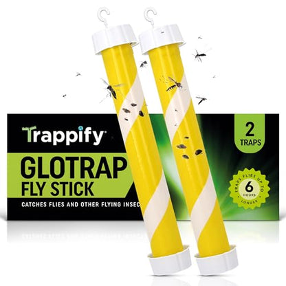 Trappify Glow-in-The-Dark Fly Trap for Indoor & Outdoor Fly Sticks (2 Pack)