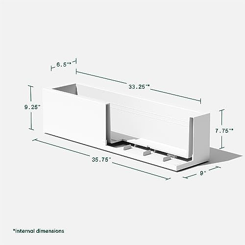 Veradek Block Series Trough Planter - Rectangular Outdoor Window Box - color: White
