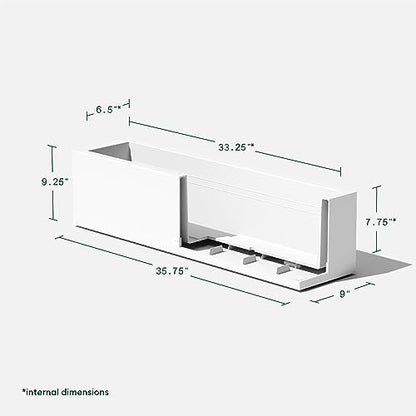 Veradek Block Series Trough Planter - Rectangular Outdoor Window Box - color: White
