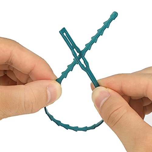 KINGLAKE GARDEN 9 Inch Green Plastic Adjustable Garden Twist Ties, 100 PCS Lock Style