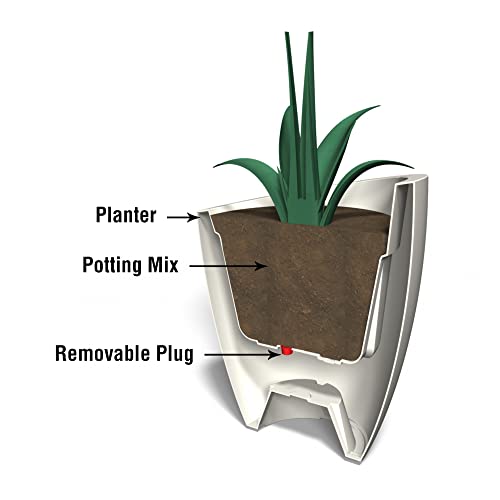 Mayne Modesto Polyethylene Resin 30" Round Planter in White - color: White, size: 30 Inch