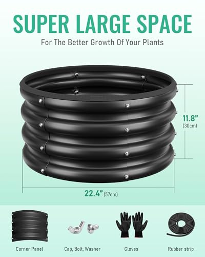 ZXZYHFTY Round Raised Garden Bed Set, 1 Pack, 2 x 2 x 1 Ft, Black - color: Black