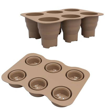 Seed Starter Trays, 2 Pack 6 Cells Seed Starter Kit, Silicone Plant Germination Trays Gardening Starter Kit, Reusable Seed Starter Tray for Plant Germination, Seeds Growing - color: 2 Pack 6 Cells
