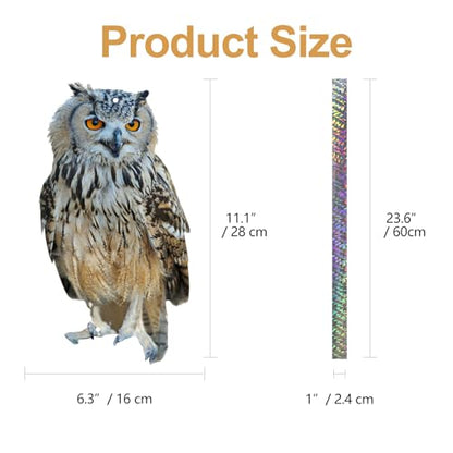 Fake Owl to Scare Pigeons Woodpecker, 4Pcs Flat Garden Owls - color: Grey 4pcs