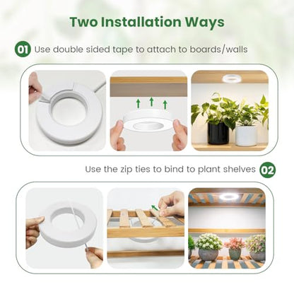 Kullsinss 3.5" Grow Lights for Indoor Plants, 36W Full Spectrum Plant Light - size: 6-Head/White