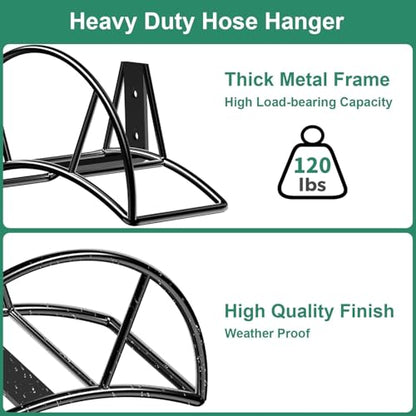TomCare Garden Hose Holder Wall Mount, 160FT Large Capacity Hose Hanger - color: Black, size: XL