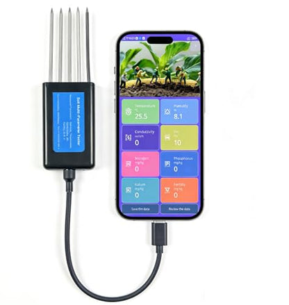 8 in 1 Soil Tester, Nitrogen, Phosphorus, Potassium Npk Tester, Ph, Moisture, Nutrient Conductivity, Ec Meter,High Accuracy Digital Sensitive,Soil Fertility Test