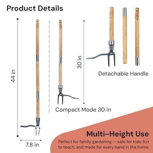 4-Claw Stand Up Weed Puller Tool, Long Handle for Weed Removal