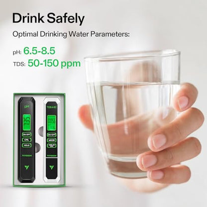 VIVOSUN Digital pH Meter TDS EC Meter for Water 0.01 Accuracy Hydroponics - color: Black+White