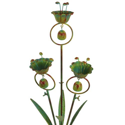 Calla Lily Decorative Garden Stake with Bells - color: Yellow