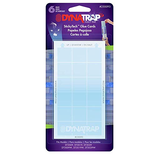 DynaTrap 230093 Replacement StickyTech Glue Cards for Flylight Indoor Plug-In Fly and Flying Insects Trap for Indoor DynaTrap Models DT3009 and DT3019 - 6 Pack - size: 6 Count