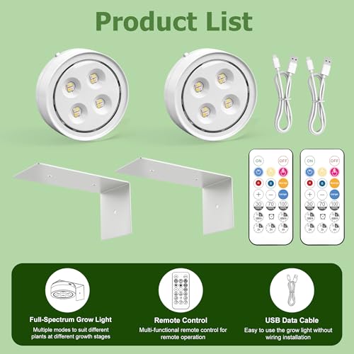 Rechargeable Battery Grow Light, Full Spectrum Indoor Cordless Plant Light