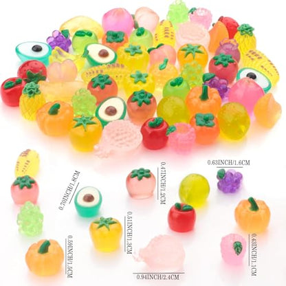 40PCS Mini Resin Plant Variety Pack, Resin Fruits and Vegetables Figurines - color: Random Plants and Fruits